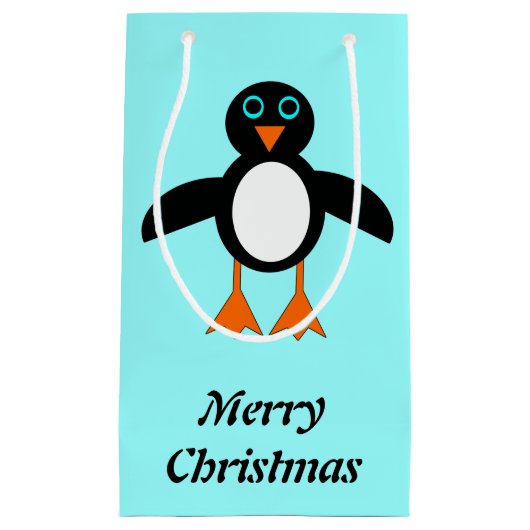 Cute Penguin Custom Gift Bag Klein Cadeauzakje (Voorkant)