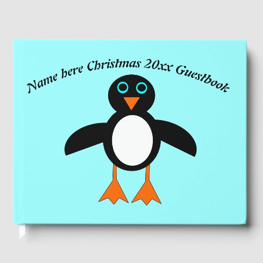 Cute Penguin Custom Guestbook Gastenboek (Voorkant)