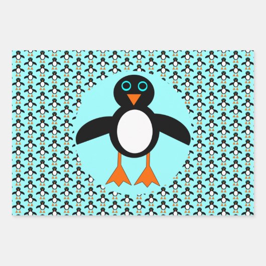 Cute Penguin Custom Inpakpapier Vel (Voorkant)