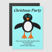 Cute Penguin Custom Party Invite Magnetische Uitnodiging (Voorkant / Achterkant)