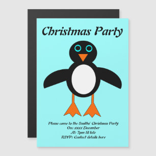 Cute Penguin Custom Party Invite Magnetische Uitnodiging