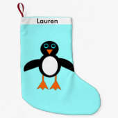 Cute Penguin Custom Stocking Kleine Kerstsok (Voorkant)