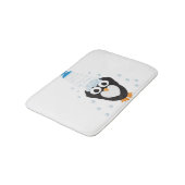 Cute Penguin die een douche neemt Badmat (Gekanteld)