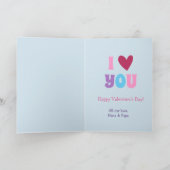 Cute Penguin en Balloons Grandson Valentijn Feestdagen Kaart (Binnen)