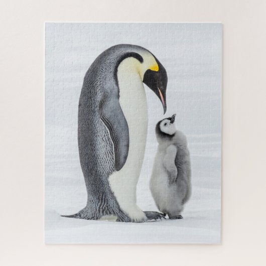 Cute Penguin en Chick on Ice Legpuzzel (Verticaal)