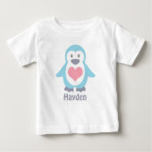 Cute Penguin en Roze Heart, gepersonaliseerd (Voorkant)