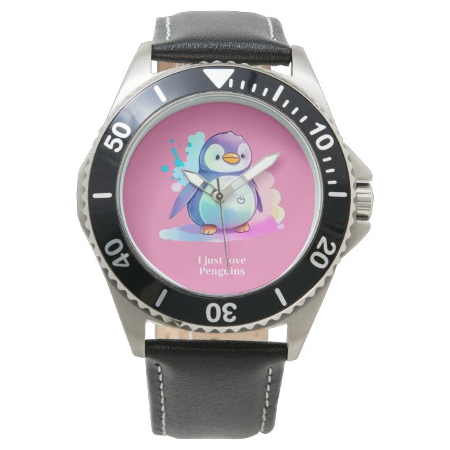 Cute Penguin eWatch Gift Horloge (Voorkant)