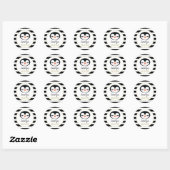 Cute Penguin Face Black en White Baby shower Ronde Sticker (Vel)