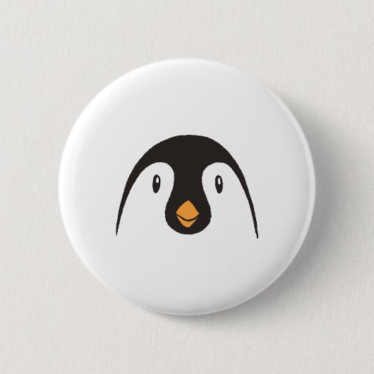 Cute Penguin Face Ronde Button 5,7 Cm (Voorkant)