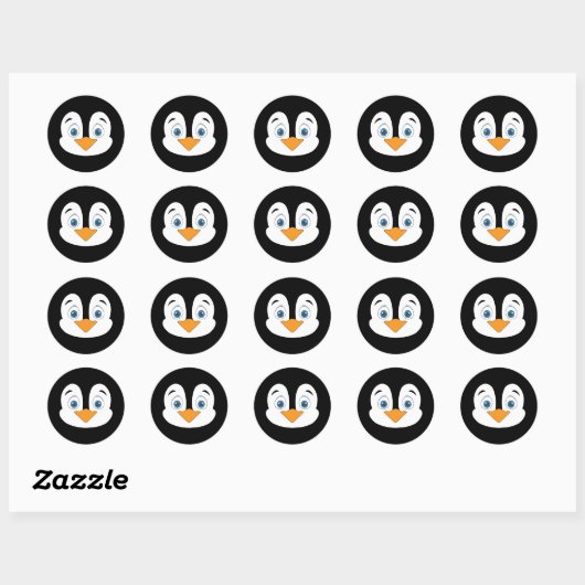 Cute Penguin Face Ronde Sticker (Vel)