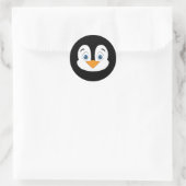 Cute Penguin Face Ronde Sticker (Tas)