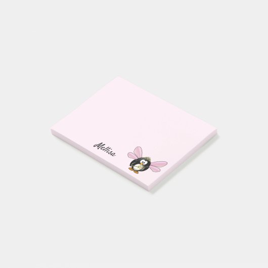 Cute Penguin Fairy Princess DIY Jouw naam Post-it® Notes (Schuin)