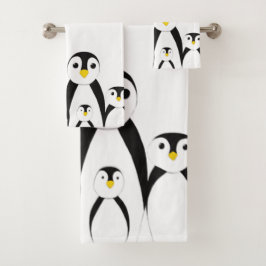 Cute Penguin Family Bad Handdoek