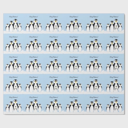 Cute Penguin Family Cadeaupapier (Vlak)