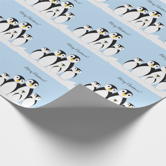 Cute Penguin Family Cadeaupapier (Hoek)