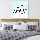 Cute Penguin Family Canvas Afdruk (Insitu (Slaapkamer))