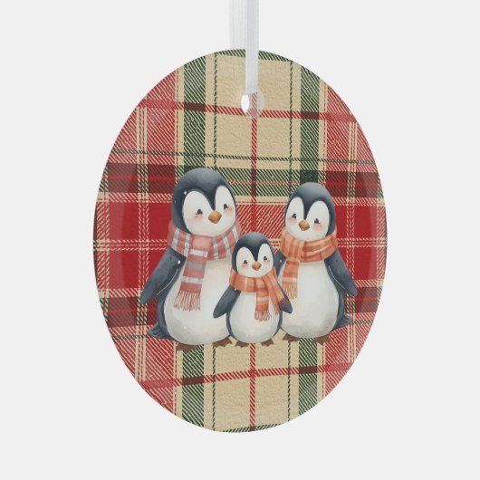 Cute Penguin Family Christmas Ornament  (Voorkant Rechts)