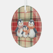 Cute Penguin Family Christmas Ornament  (Voorkant links)