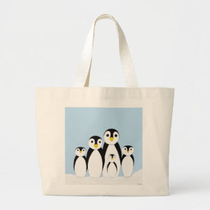 Cute Penguin Family Grote Tote Bag
