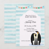 Cute Penguin Family Kaart (Voorkant / Achterkant)