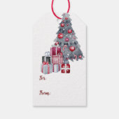 Cute Penguin Family kerstcadeaus Cadeaulabel (Achterkant)