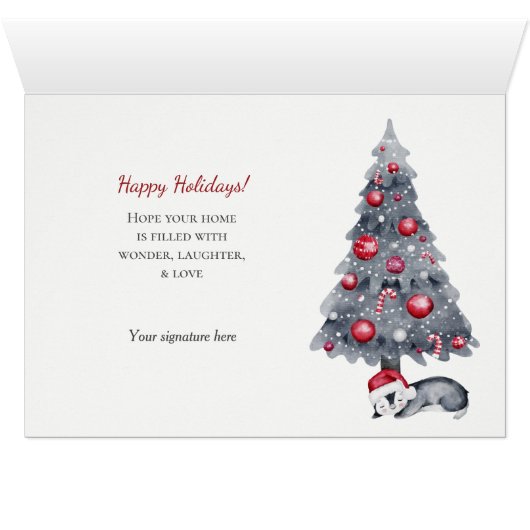 Cute Penguin Family-kerstkaart (Binenzijde Horizontaal (Onderkant))