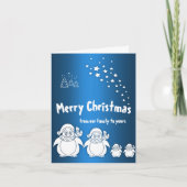 Cute Penguin Family Kerstmis Feestdagen Kaart (Voorkant)