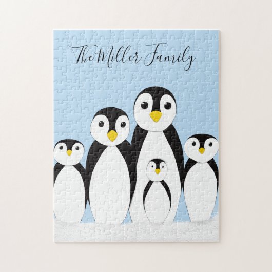 Cute Penguin Family Legpuzzel (Verticaal)