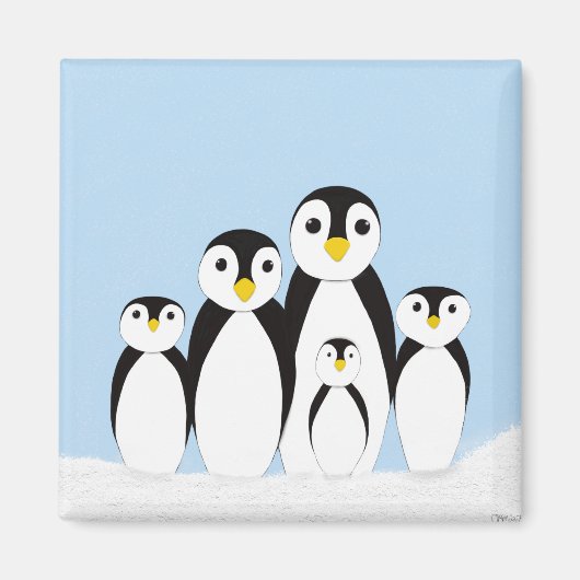 Cute Penguin Family Magneet (Voorkant)