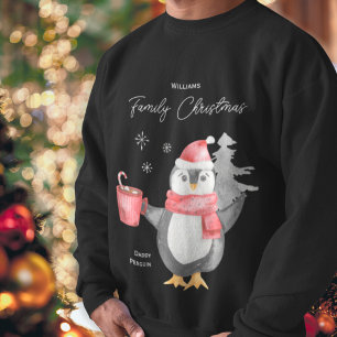 Cute Penguin Family Matching met kerstvader Trui