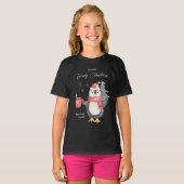 Cute Penguin Family Matching met kerstzuster T-shirt (Voorkant volledig)