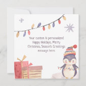 Cute Penguin Family Merry Kerstfeestay Kaart (Achterkant)