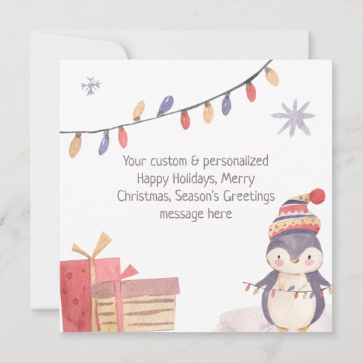 Cute Penguin Family Merry Kerstfeestay Kaart (Achterkant)