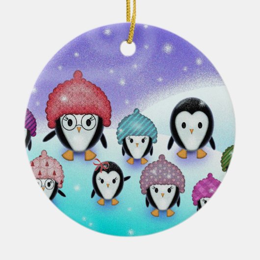 Cute Penguin Family Ornament (Voorkant)