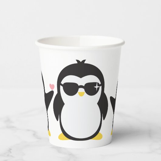 Cute Penguin Family Papieren Bekers (Links)