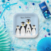 Cute Penguin Family Papieren Bordje (Feest)