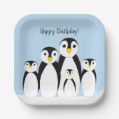 Cute Penguin Family Papieren Bordje (Voorkant)