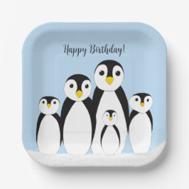 Cute Penguin Family Papieren Bordje