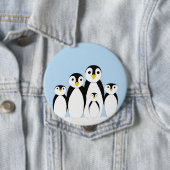 Cute Penguin Family Ronde Button 4,0 Cm (In situ)