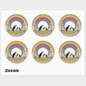 Cute Penguin Family Ronde Sticker (Vel)