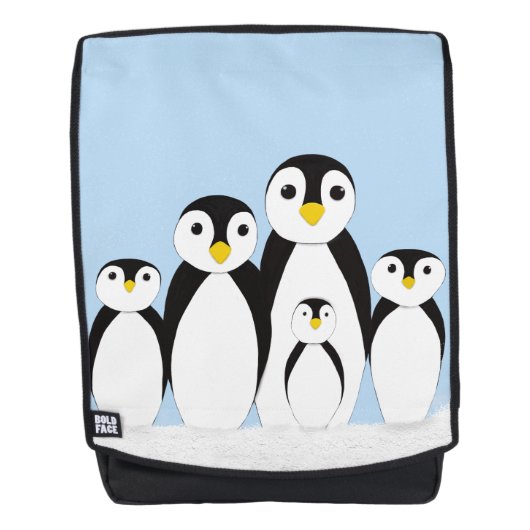 Cute Penguin Family Rugtassen (Voorkant)