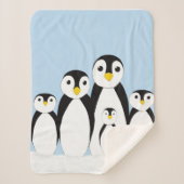 Cute Penguin Family Sherpa Deken (Voorkant)
