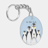 Cute Penguin Family Sleutelhanger (Voorkant Links)