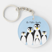 Cute Penguin Family Sleutelhanger (Voorkant)