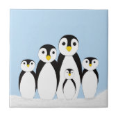 Cute Penguin Family Tegeltje (Voorkant)