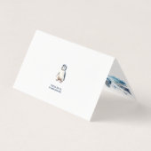 Cute Penguin Family Warm Hearts Christmas Card Kaart (Achterkant)
