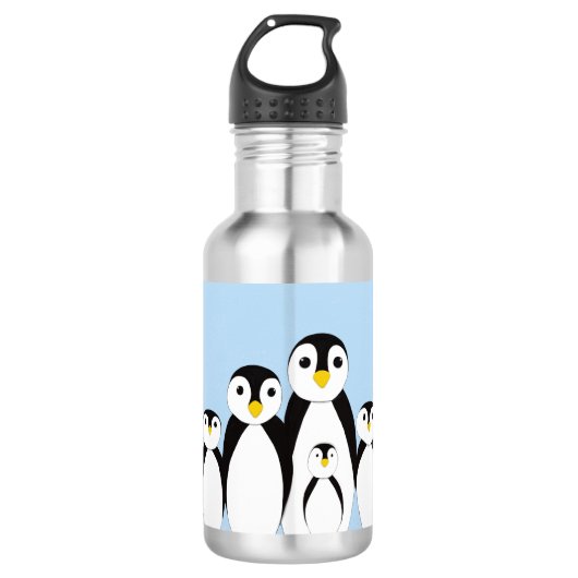 Cute Penguin Family Waterfles (Voorkant)