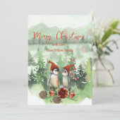 Cute Penguin Feestdagenkaart (Staand voorkant)