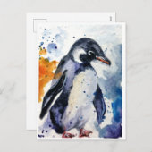 Cute Penguin Feestdagenkaart (Voorkant / Achterkant)