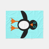 Cute Penguin Fleece Blanket Deken (Voorkant (Horizontaal))